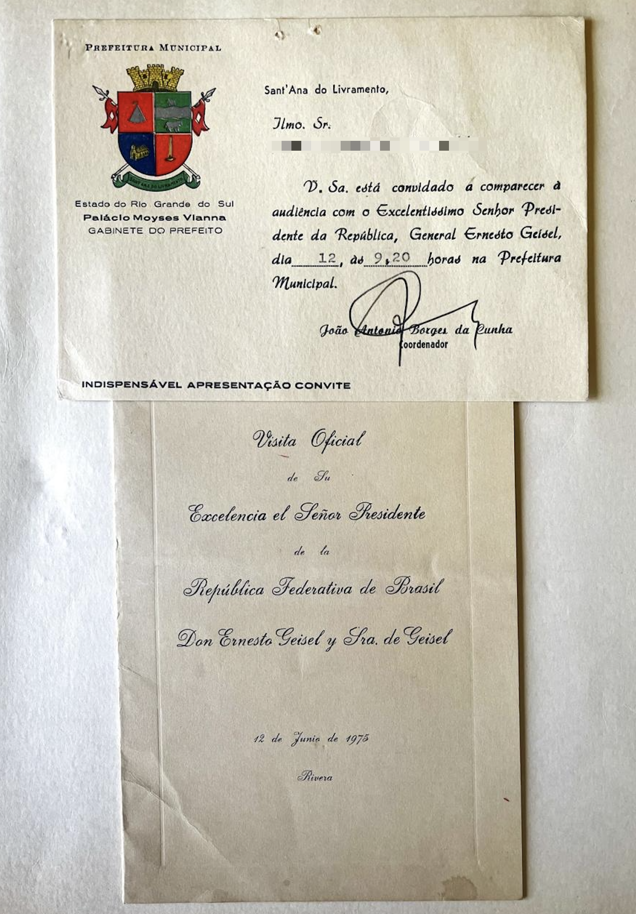 Official Invitation to President Geisel's Visit